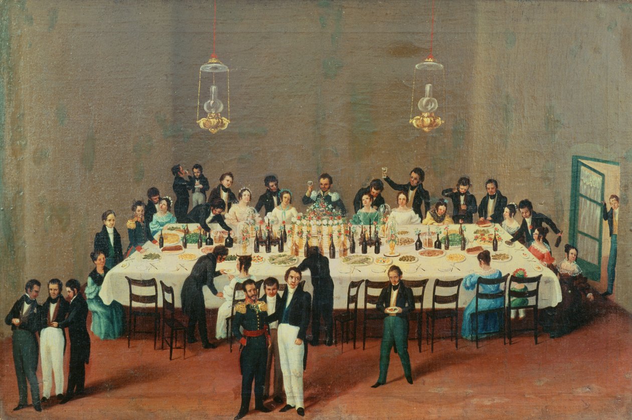 Banket givet i Oaxaca til ære for general Antonio Leon af Mexican School