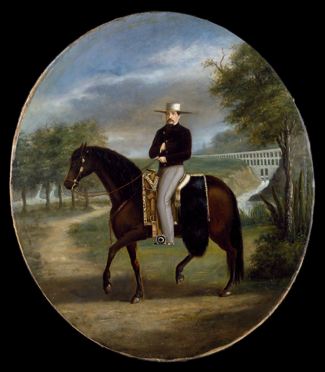 Don Manuel Romero de Terreros Villamil (olie på lærred monteret på papir) af Mexican School