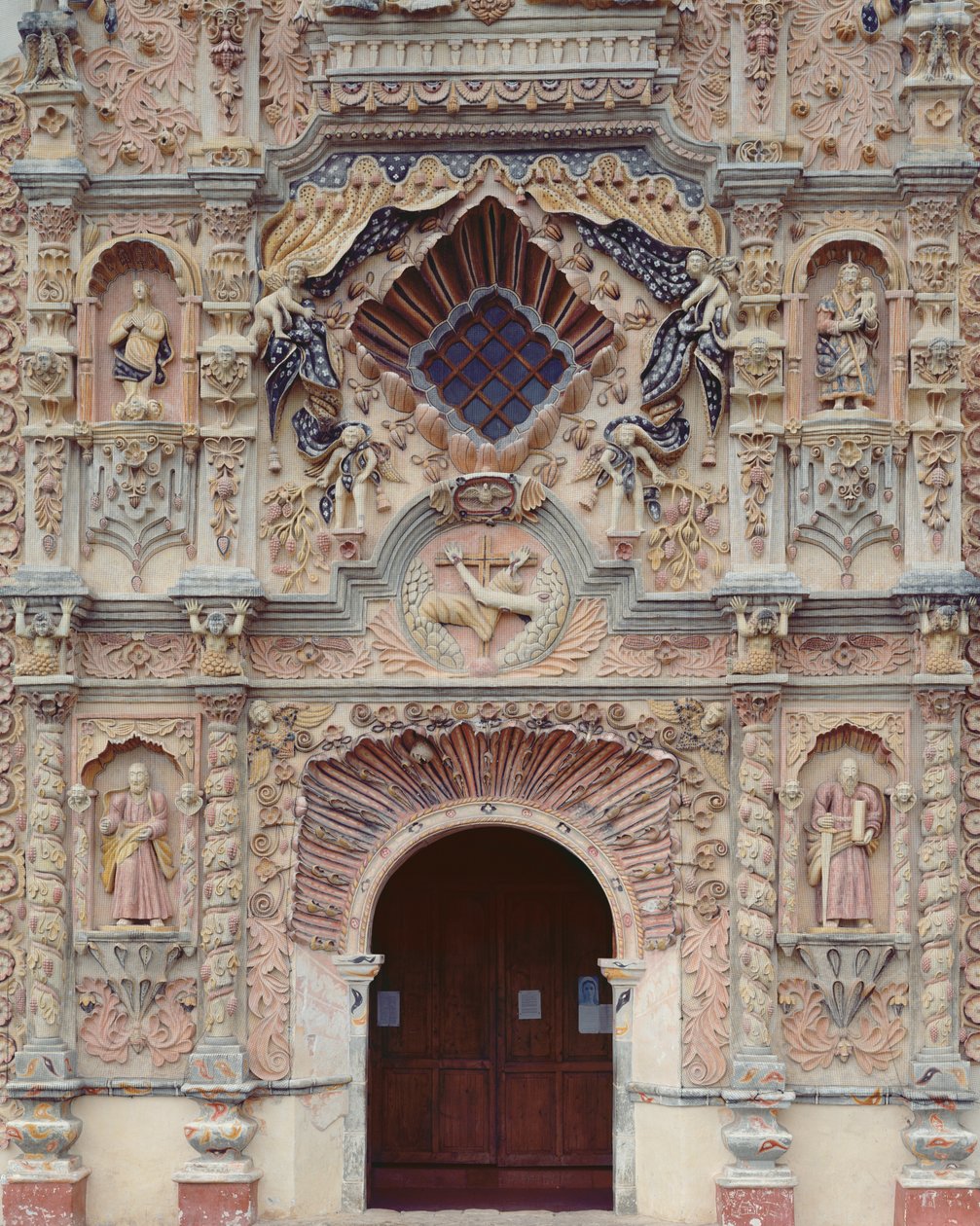 Facade af Franciscan Mission Church of Saint Francis, 1754-62 af Mexican School