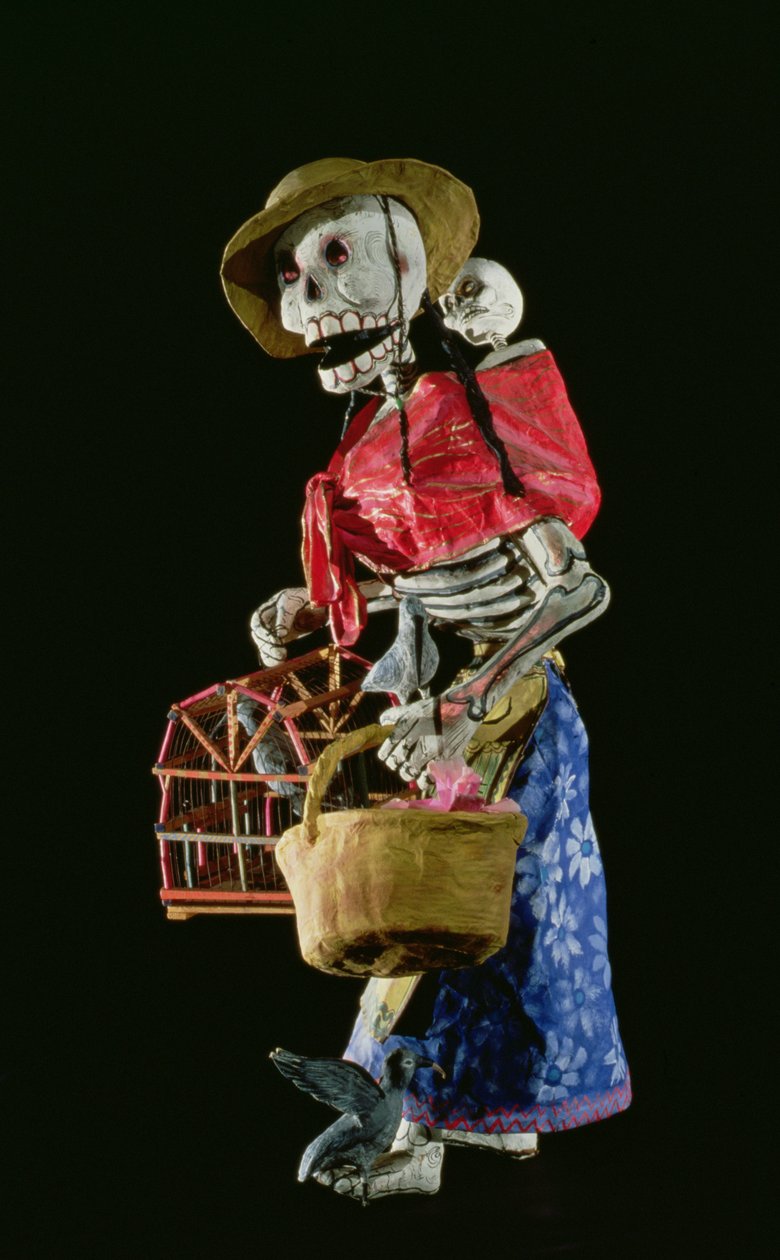Figur for De dødes dag (papier mache) af Mexican School