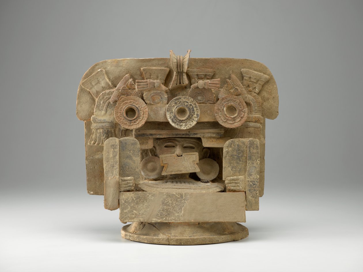Incensario, ca. 200-600 (terracotta og maling) af Mexican School