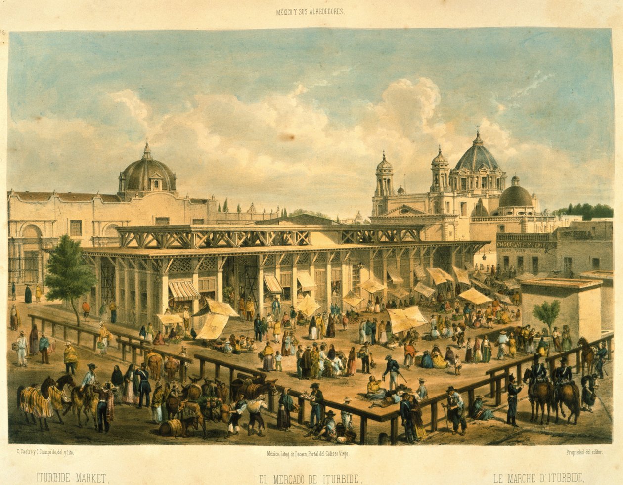 Iturbide Market, Old St. John Sq, Mexico City af Mexican School