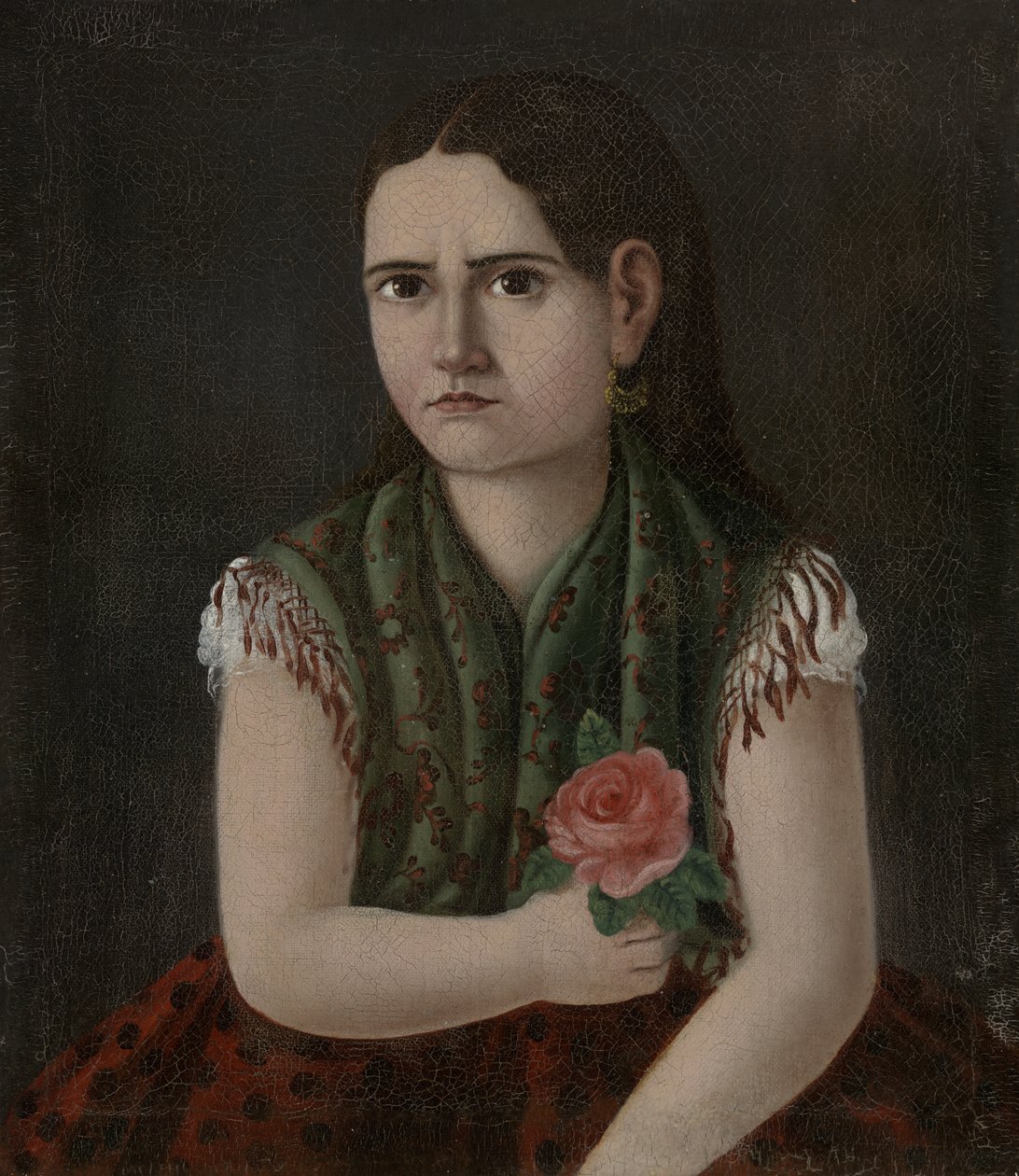 Portræt af en kvinde, ca. 1880 af Mexican School