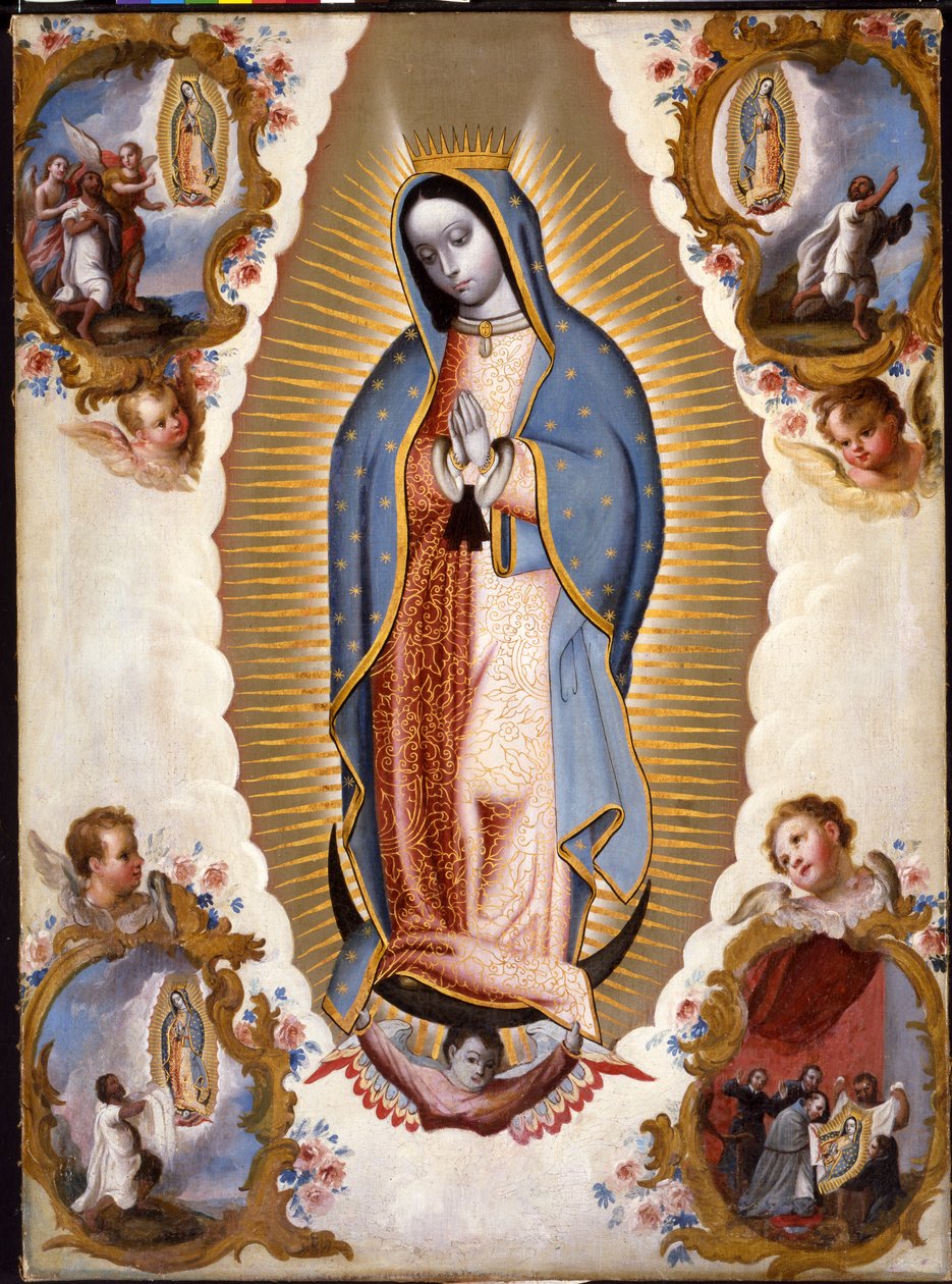 Jomfruen af Guadalupe af Mexican School