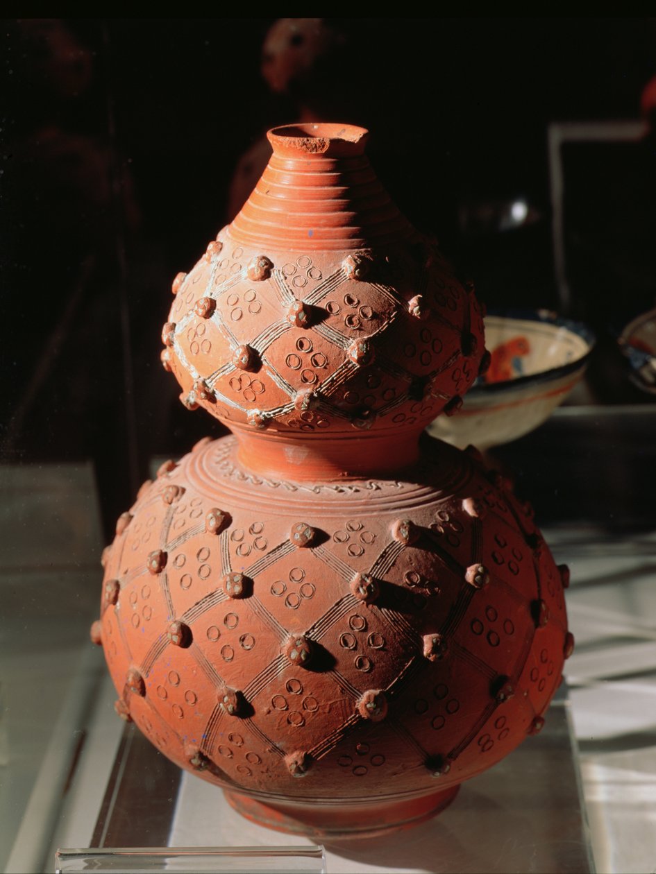 Vase i form af en græskar (keramik) af Mexican School