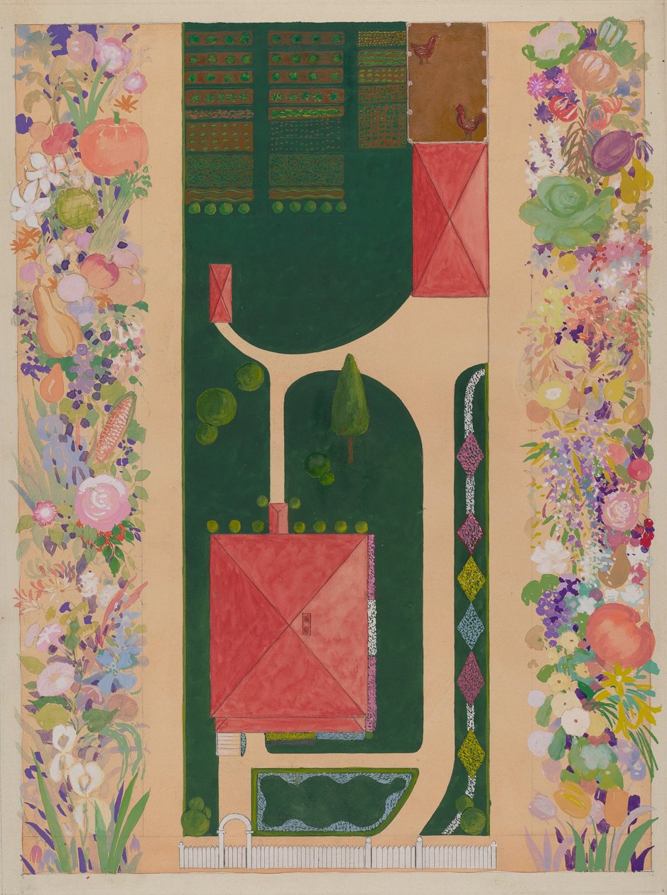 Samuel Harrisons hus og have, ca. 1936. af Meyer Goldbaum