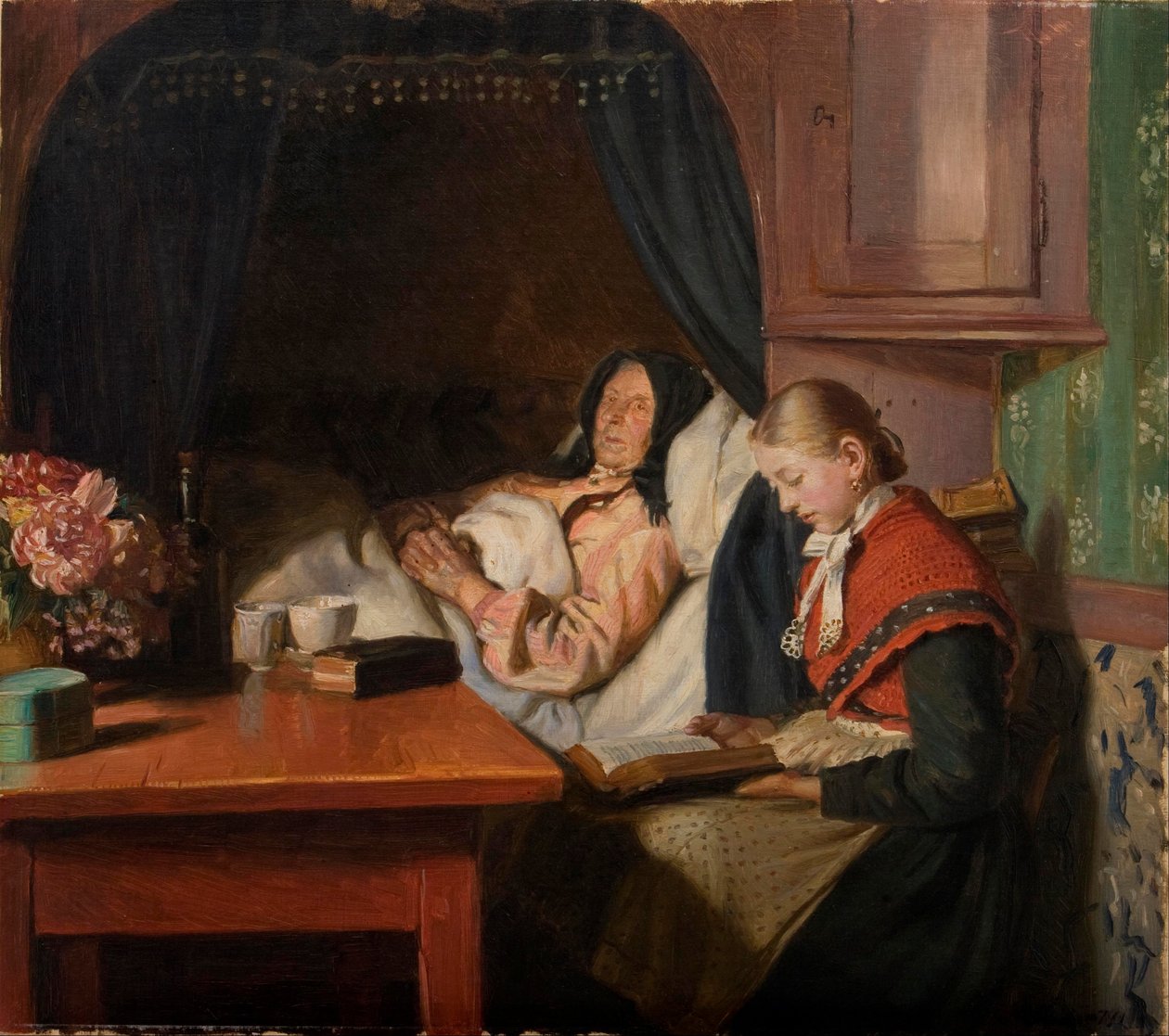 Ved et sygeseng af Michael Peter Ancher