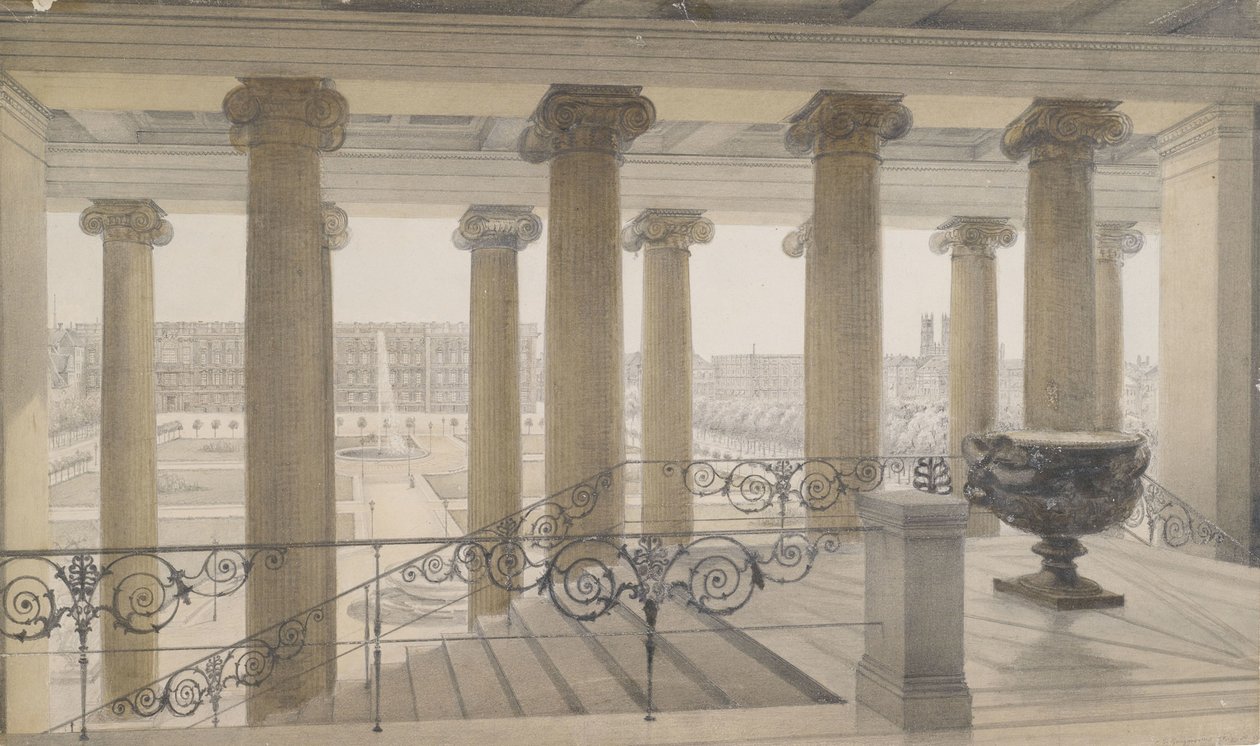 Udsigt fra Altes Museum til Lustgarten af Michael Carl Gregorovius