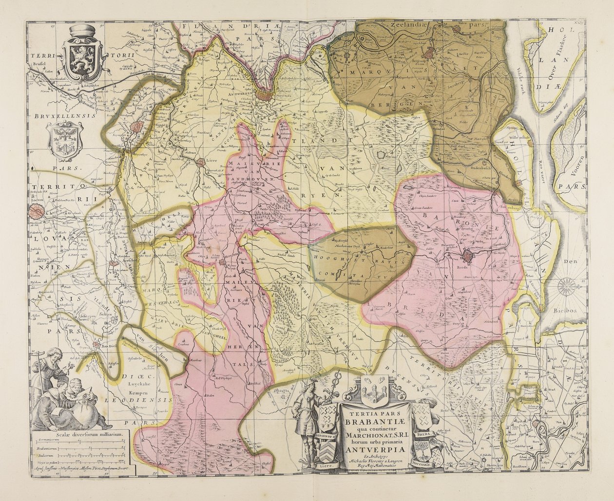 Tertia pars Brabantiae : qua continetur Marchionat. SRI horum urbs primaria Antuerpia / ex archetypo Michaelis Florenty a Langren af Michael Floris van Langren