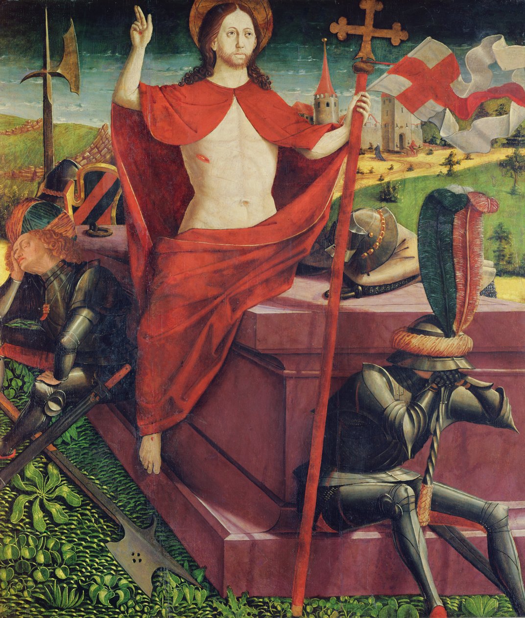 Opstandelsen, fra altertavlen af Sankt Stefan, ca.1470 af Michael Pacher