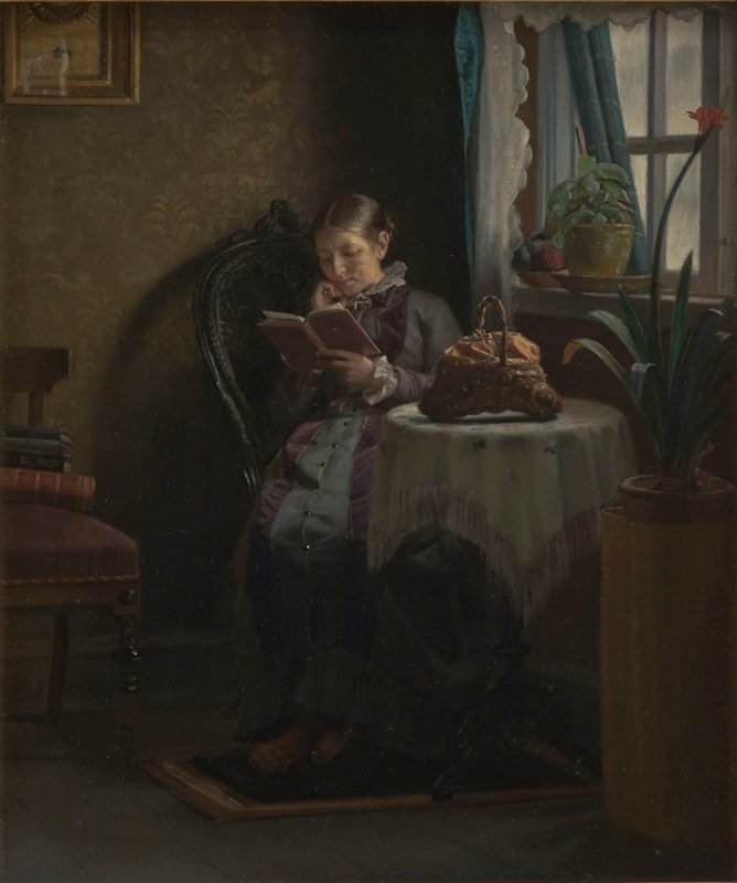 Anna Ancher læser af Michael Peter Ancher
