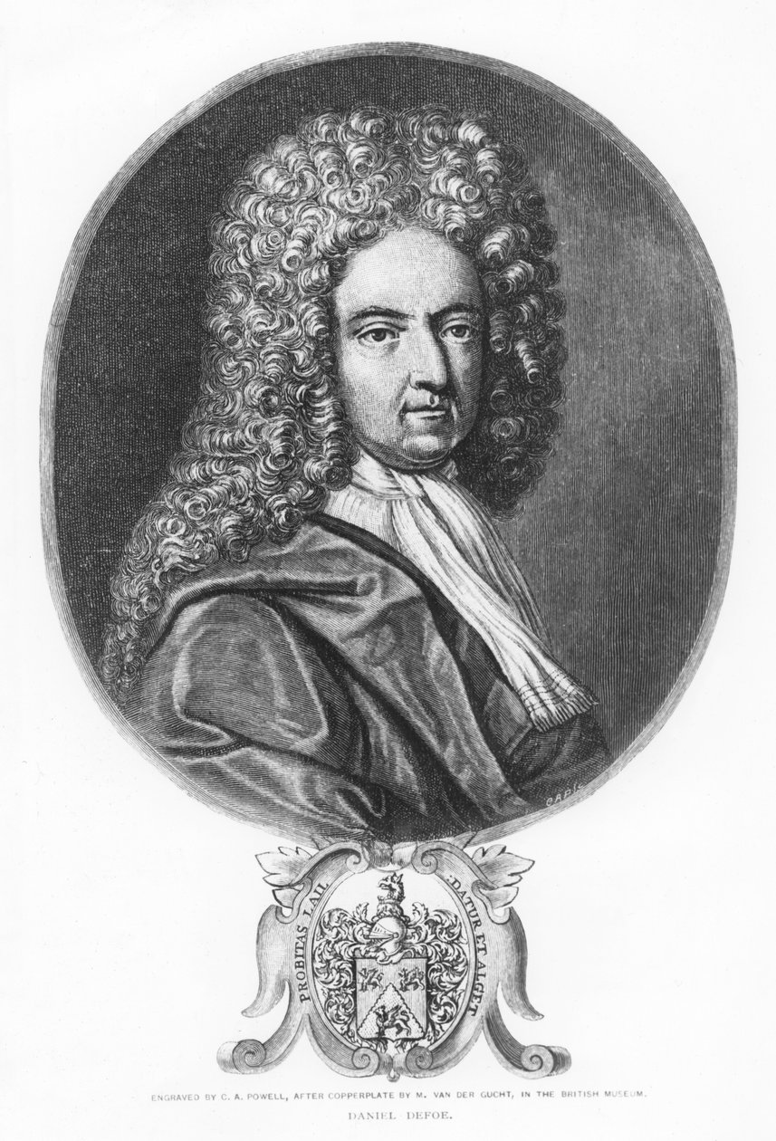 Daniel Defoe, graveret af C. A. Powell af Michael van der Gucht