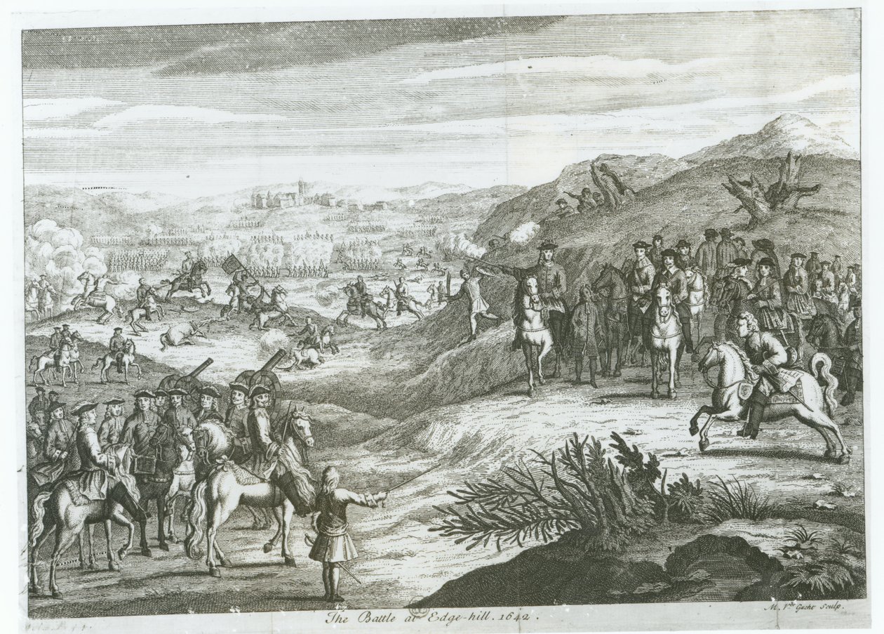 Slaget ved Edgehill, 23. oktober 1642 af Michael van der Gucht