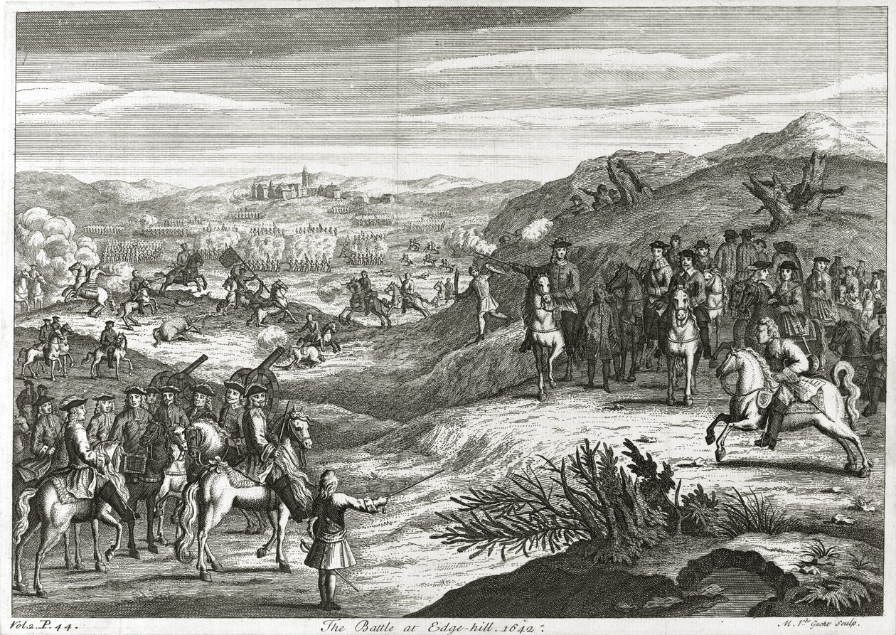 Slaget ved Edgehill i 1642 af Michael van der Gucht
