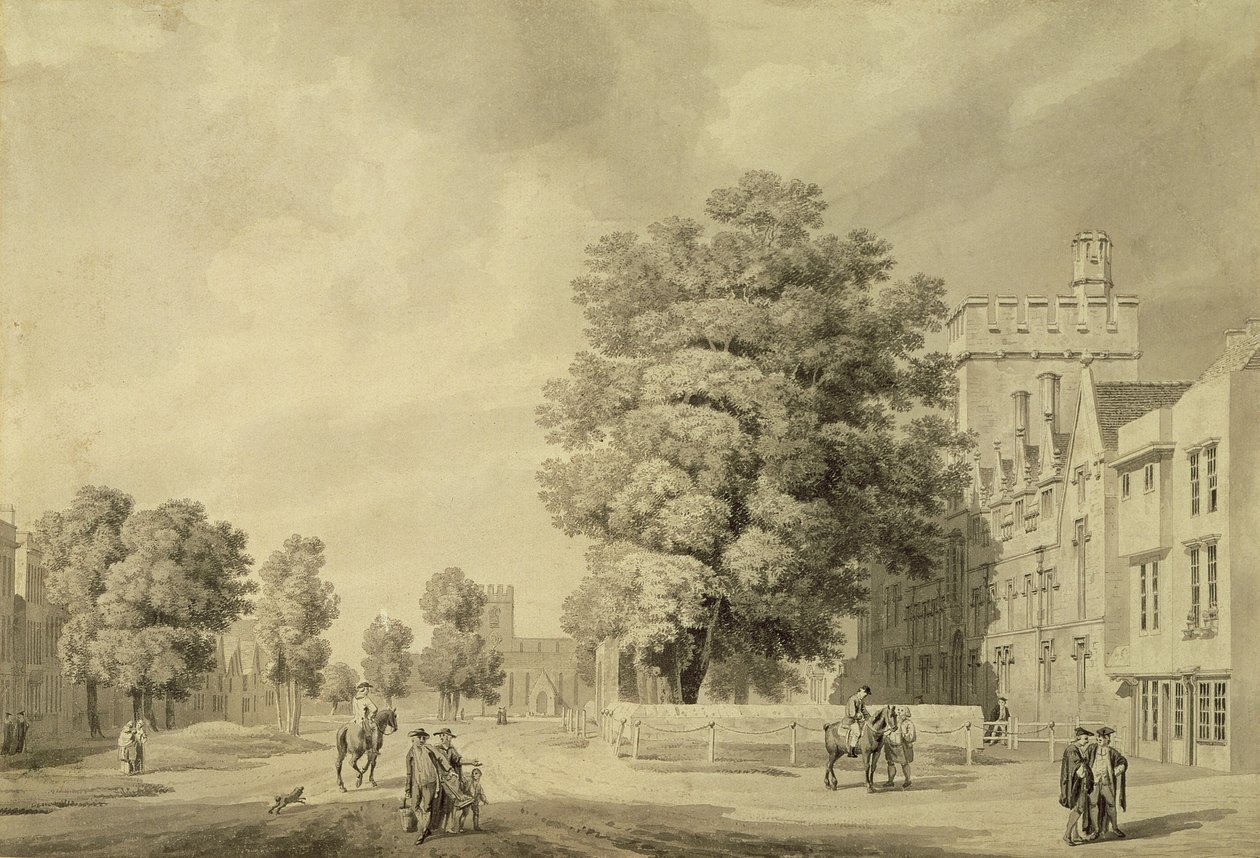 St Johns College, Oxford (pen & blæk og vask) af Michael Rooker