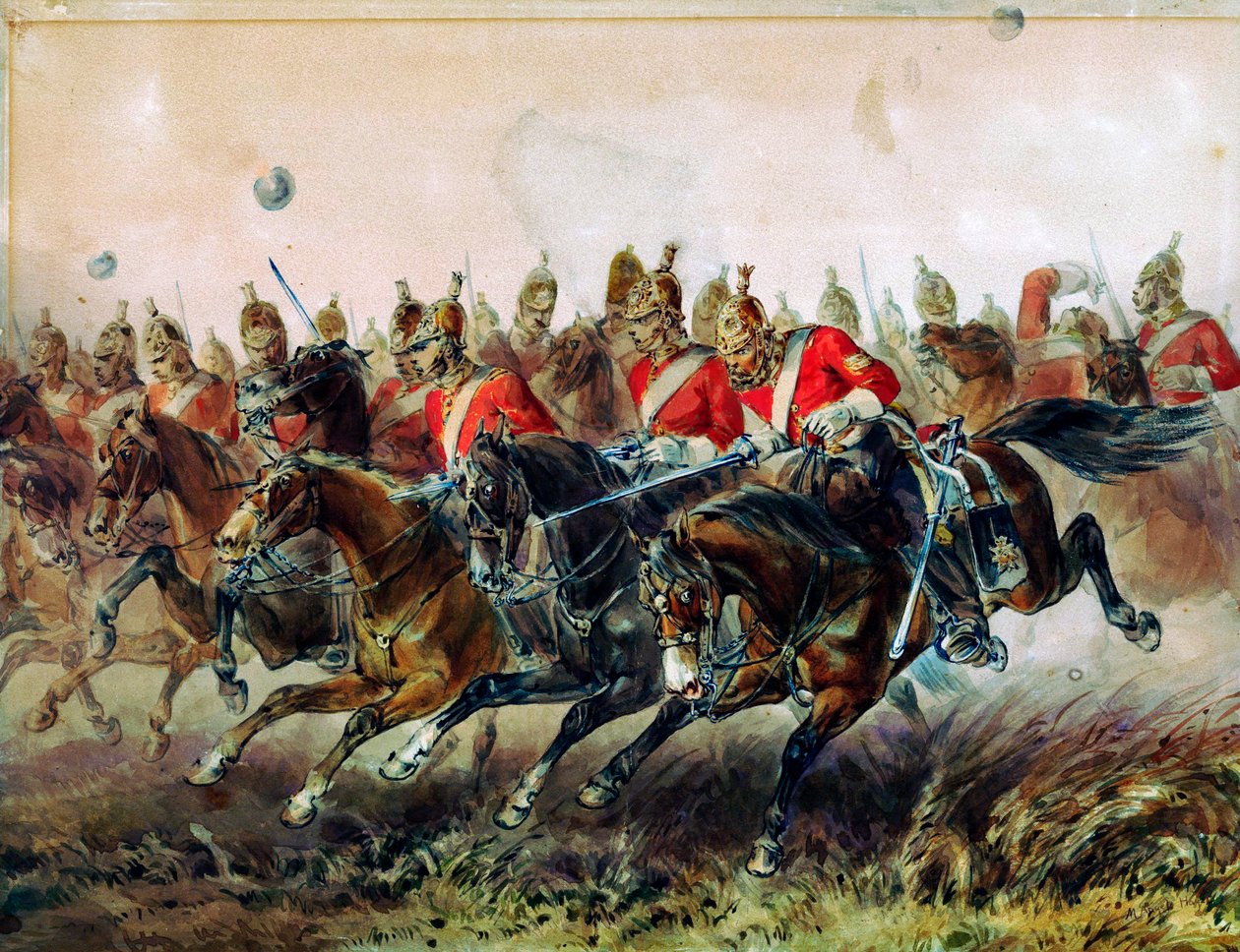 Anklagen for den lette brigade under slaget ved Balaclava, 1854 af Michael Angelo Hayes