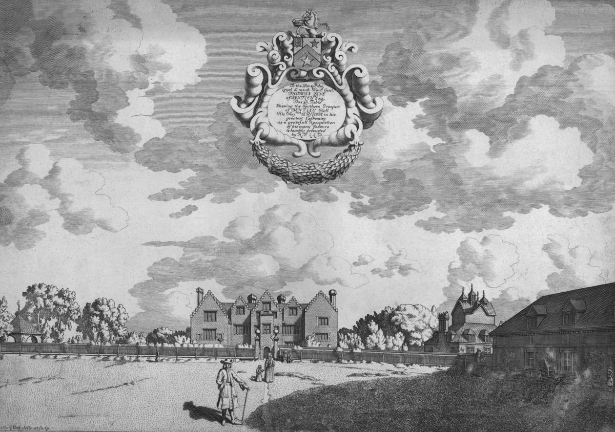 Bentley Hall Southern Prospect, c1686. af Michael Burghers
