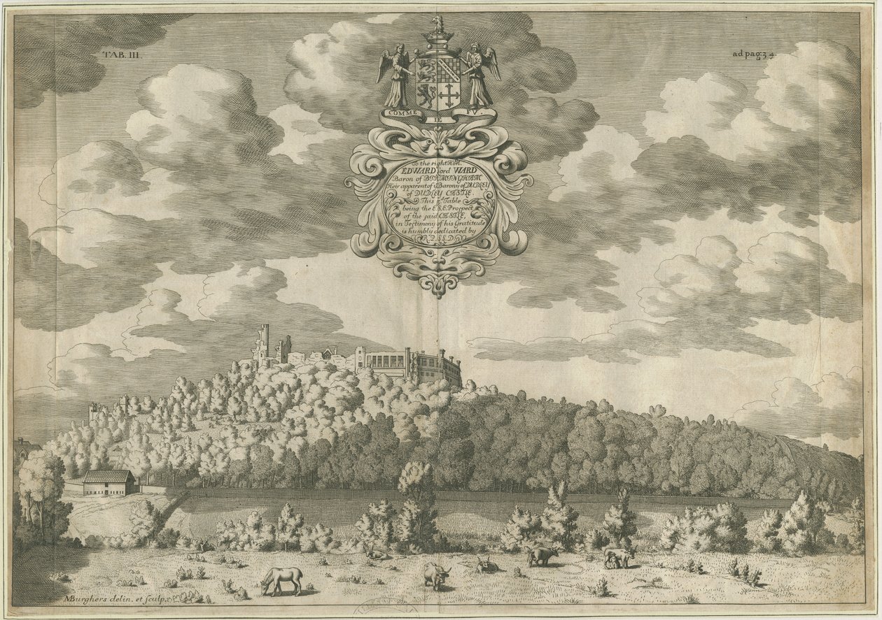 Dudley Castle: kobberpladegravering, nd [1653-1686] af Michael Burghers