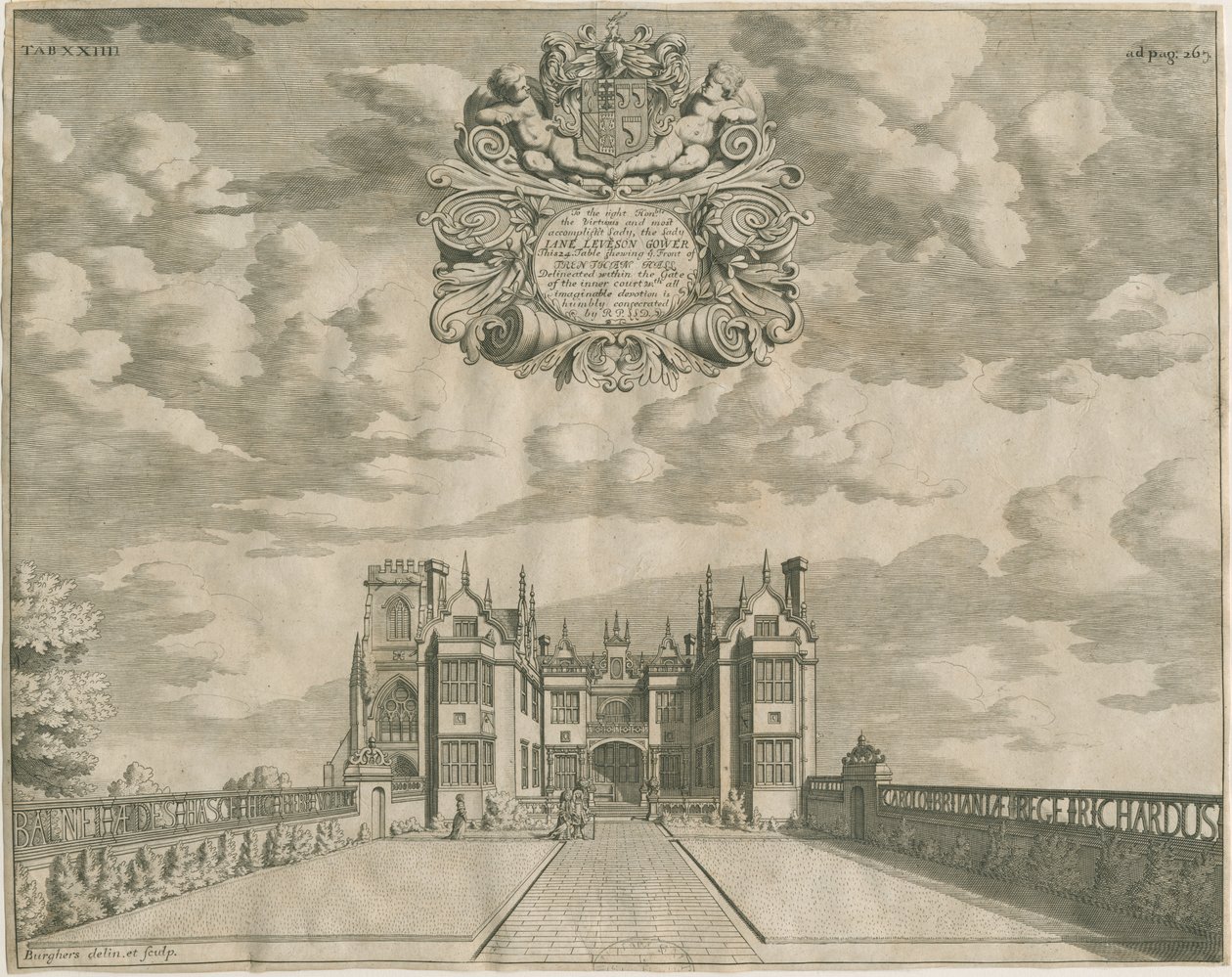 Trentham Hall: gravering, nd [1686] af Michael Burghers
