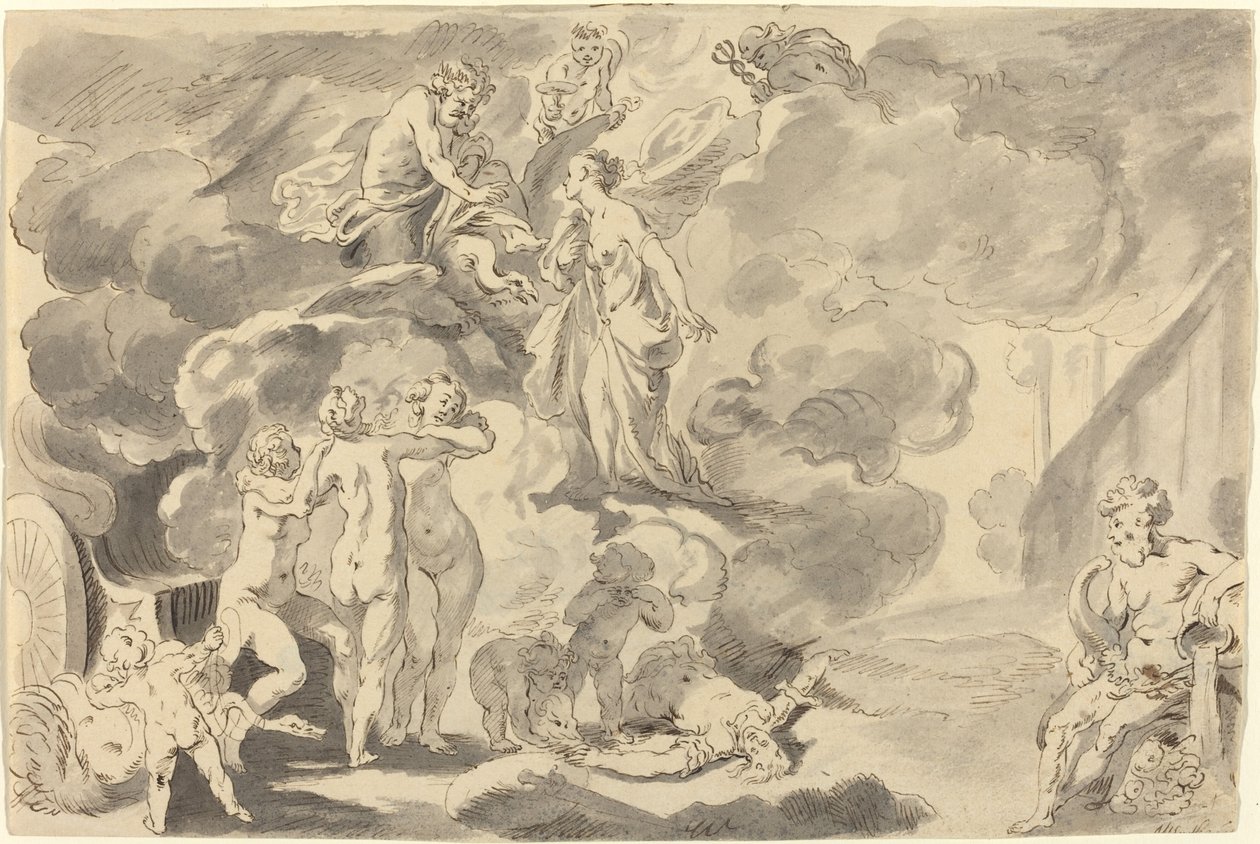 Phaetons død af Michael Burghers after Johann Liss