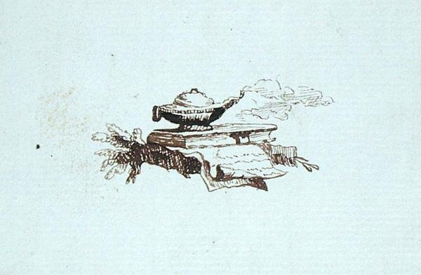 Tegning fra Michael Faradays scrapbog (pen & blæk på papir) af Michael Faraday