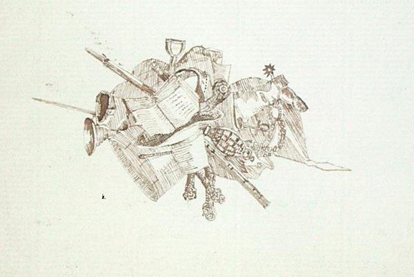 Tegning fra Michael Faradays scrapbog (pen & blæk på papir) af Michael Faraday