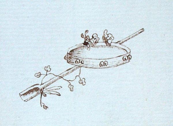 Tegning fra Michael Faradays scrapbog (pen & blæk på papir) af Michael Faraday
