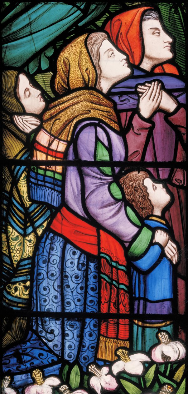 Christ Blessing Children, detalje, 1863 (farvet glas) af Michael Frederick Halliday