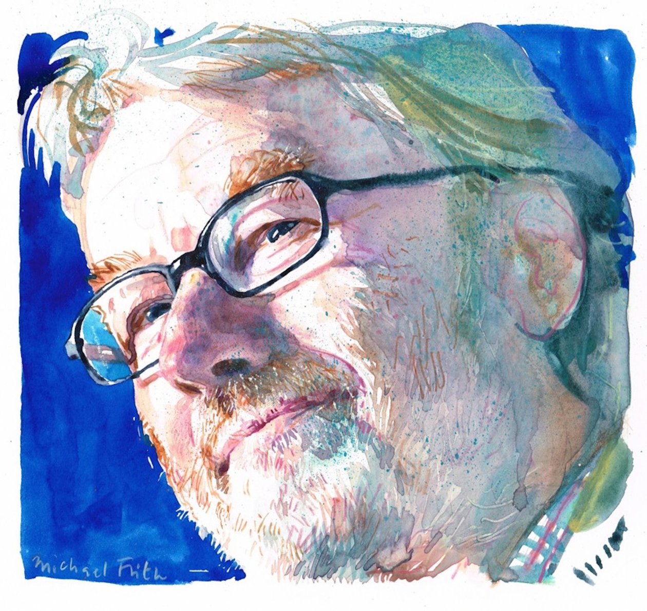 Iain Banks (akvarel) af Michael Frith
