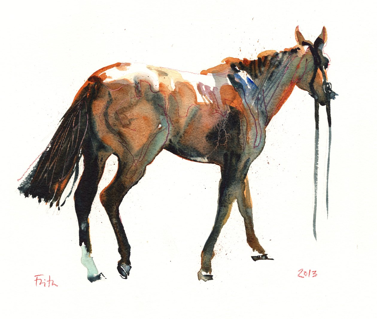 Nimetön, 2018 (akvarelli paperille) af Michael Frith