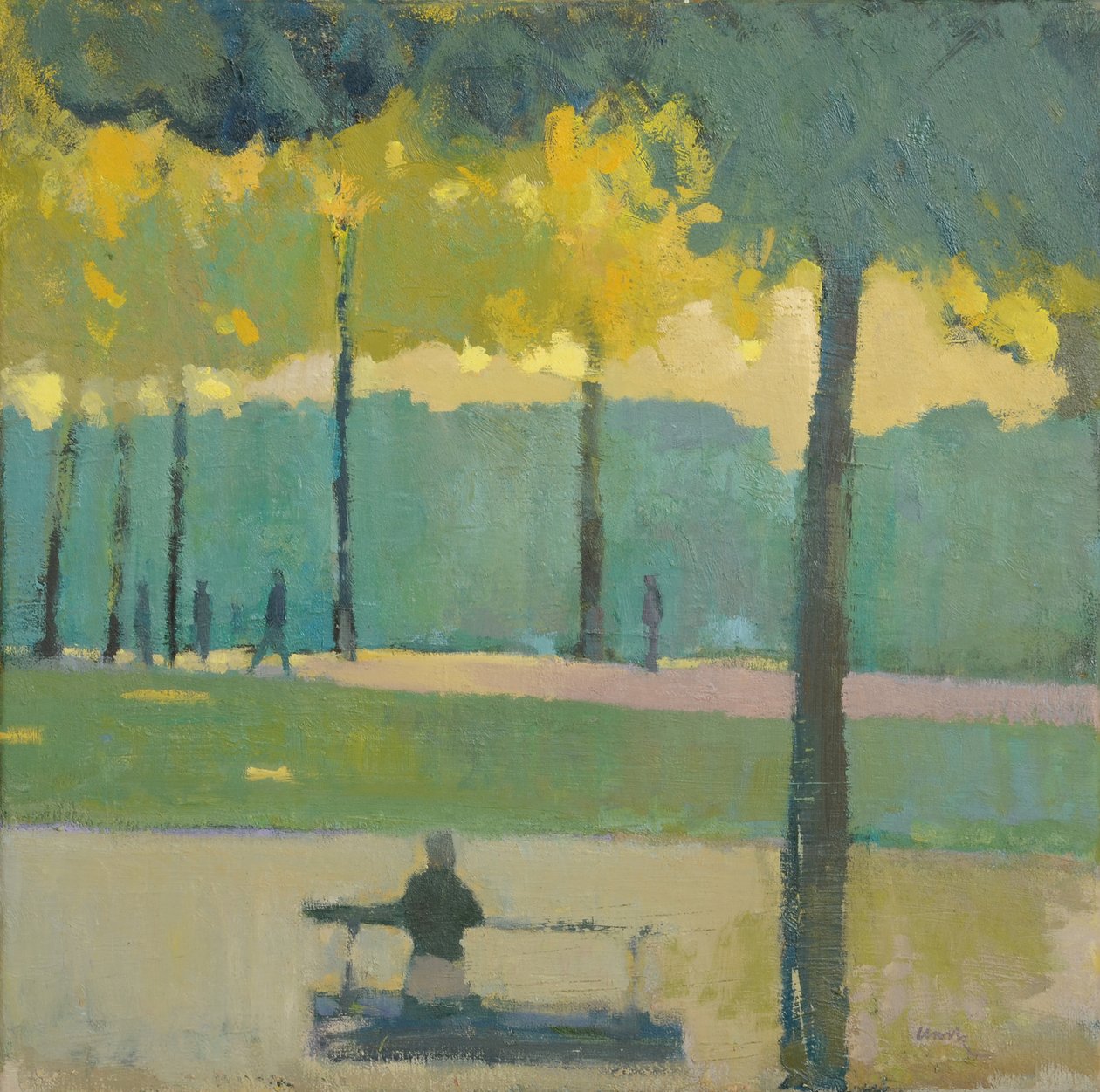 Et stille øjeblik, Paris, 2017 (olie på linned) af Michael G. Clark