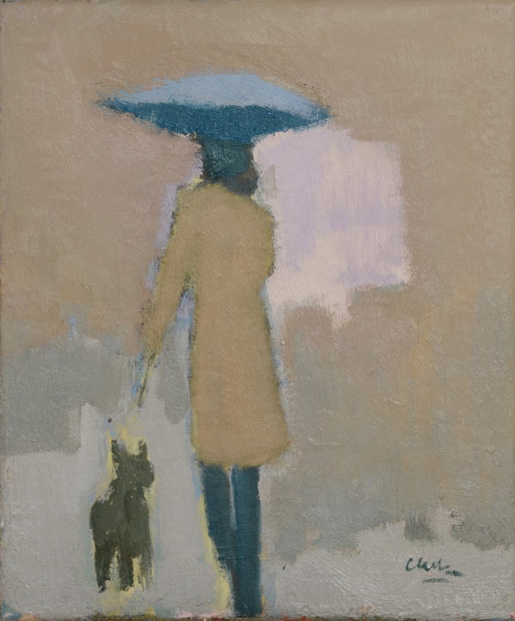 Parisian, 2017 (olie på linned) af Michael G. Clark