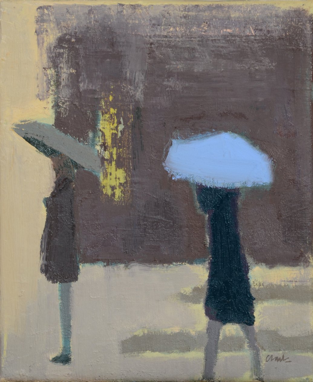 The Blue Umbrella, 2017 (olie på linned) af Michael G. Clark