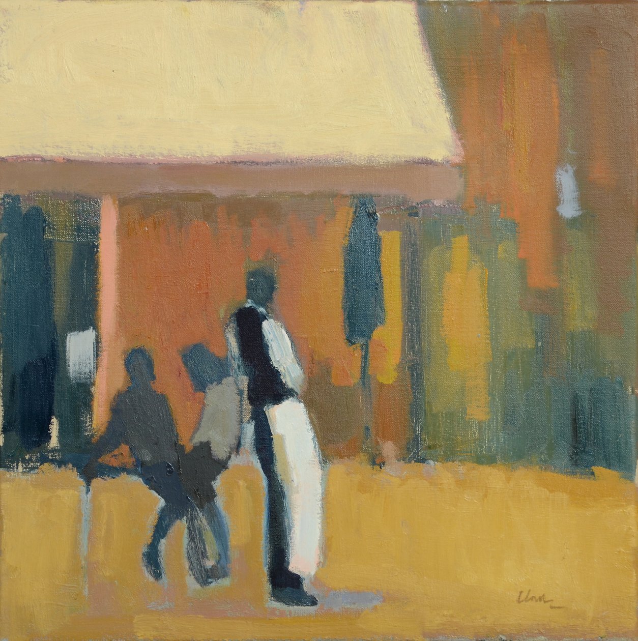 Tjener, Paris, 2016 (olie på linned) af Michael G. Clark