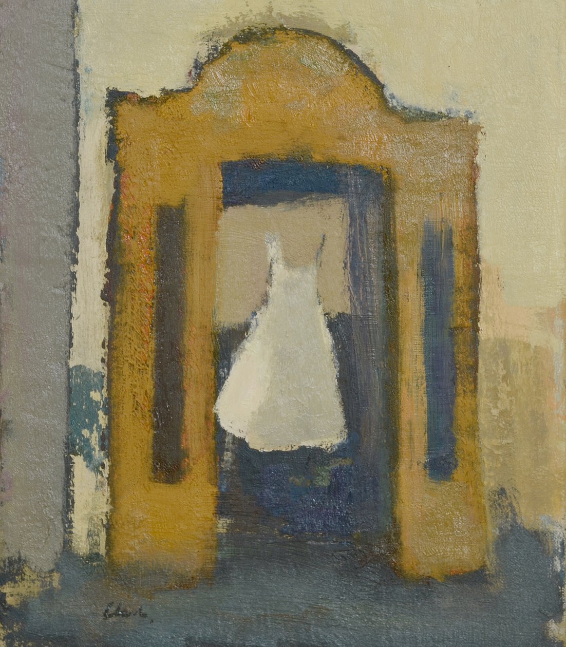 Wedding Dress Turin, 2017 (olie på linned) af Michael G. Clark