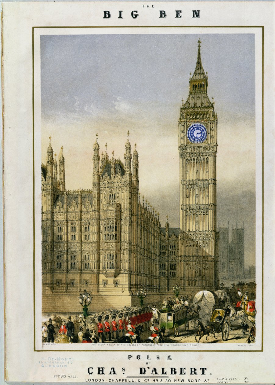 Big Ben Polka, musikcover pub. af Hanhart, ca. 1862 af Michael Hanhart
