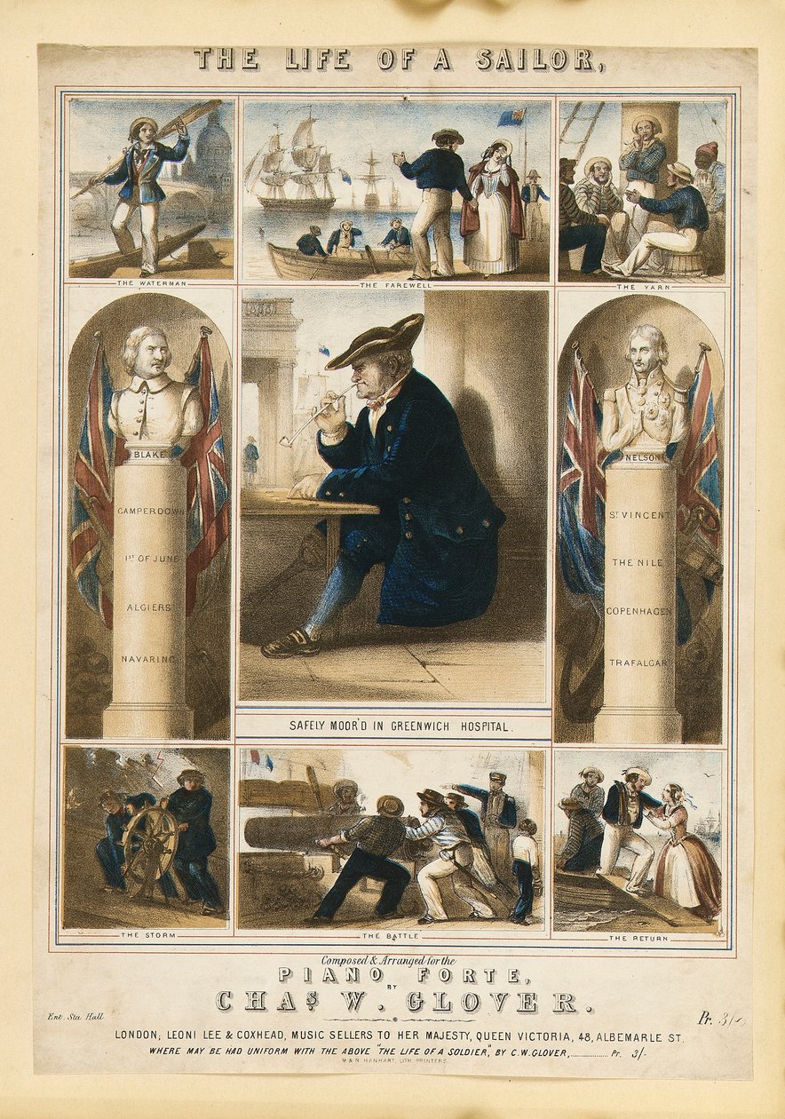 En sømands liv, ca. 1860 (farvelitografi) af Michael Hanhart
