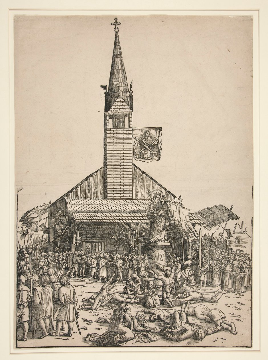 Pilgrimsfærden til den smukke jomfrukirke i Regensburg af Michael Ostendorfer