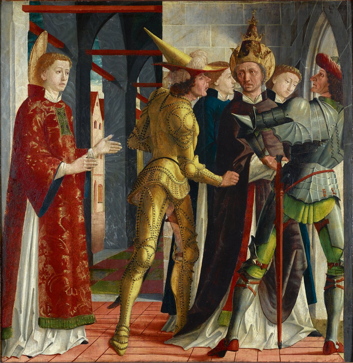 Pave Sixtus II tager afsked med St. Laurentius af Michael Pacher