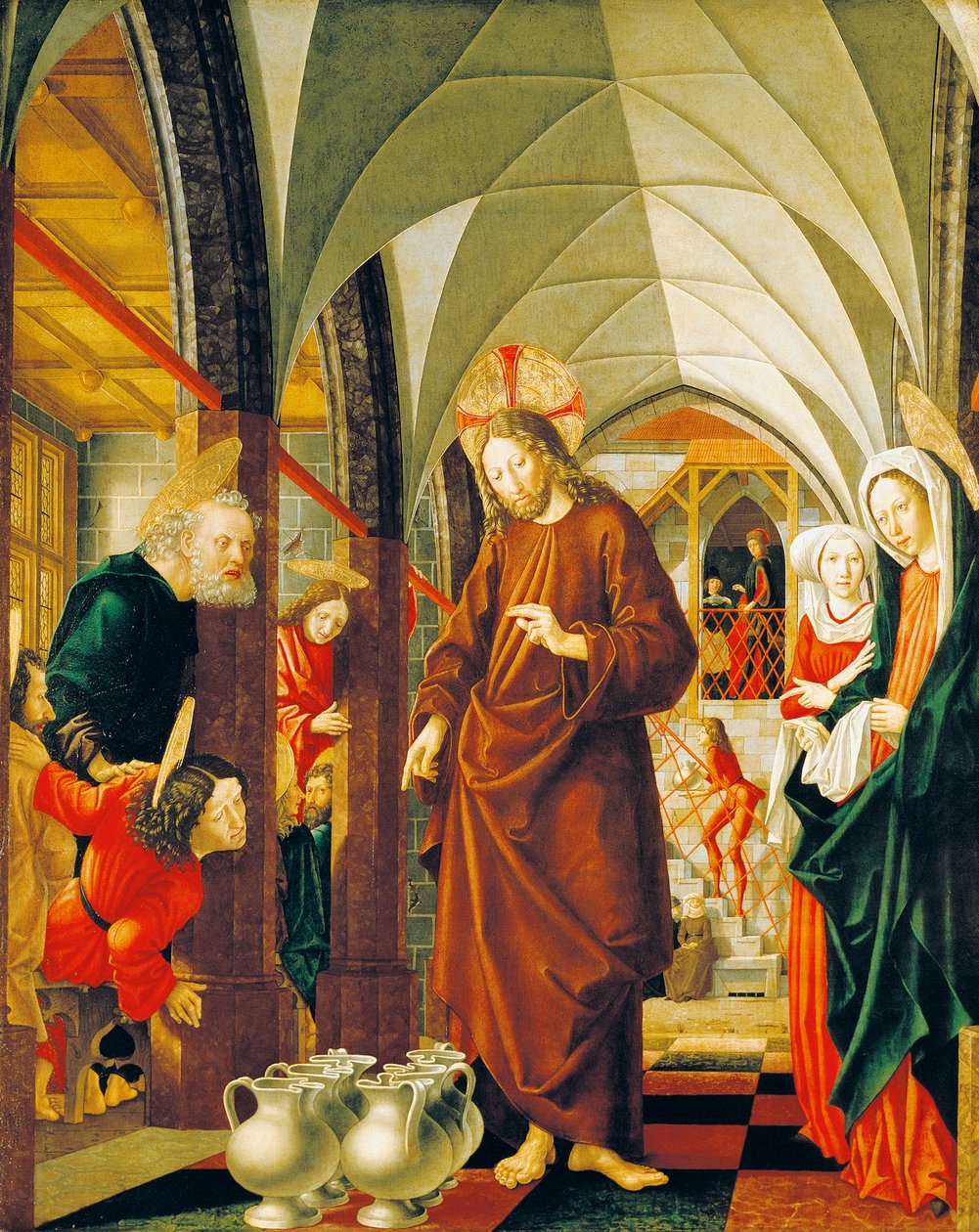 Bryllup i Cana, panel fra Stories of Christ, St. Wolfgang altertavle af Michael Pacher