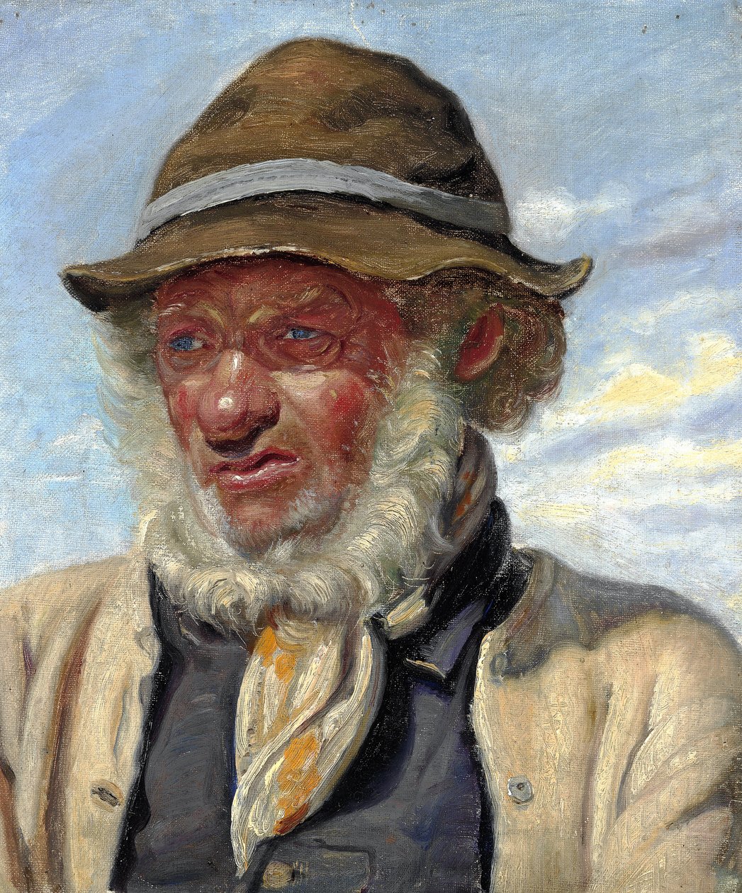 En fisker fra Skagen med fuldskæg. af Michael Peter Ancher