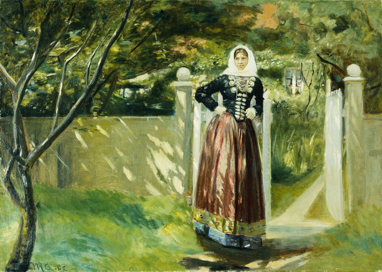 Ved haveporten, 1902 af Michael Peter Ancher