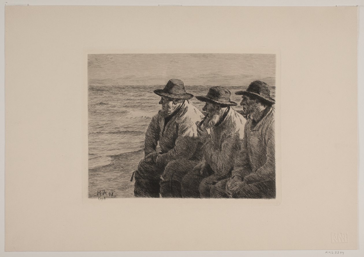 Danish: Tre fiskere af Michael Peter Ancher