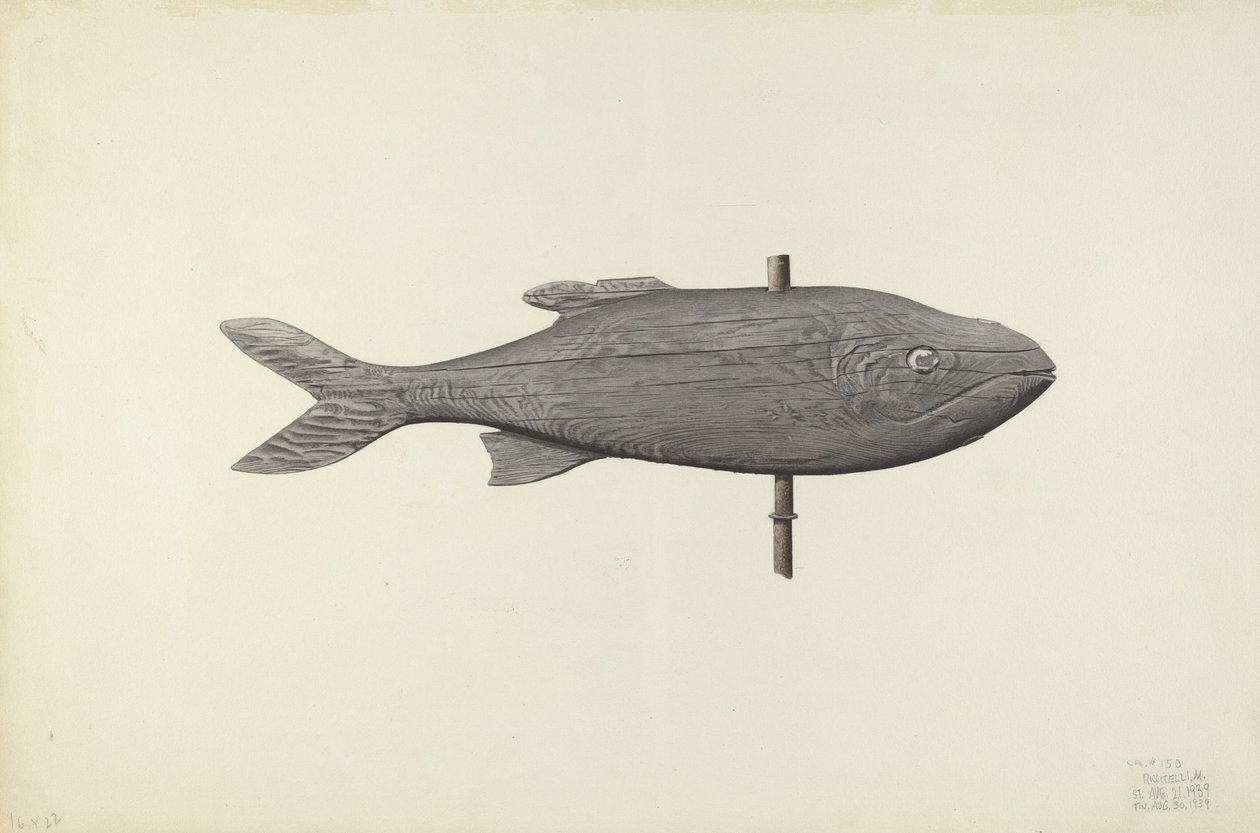Fish Weather Vane, 1939. af Michael Riccitelli