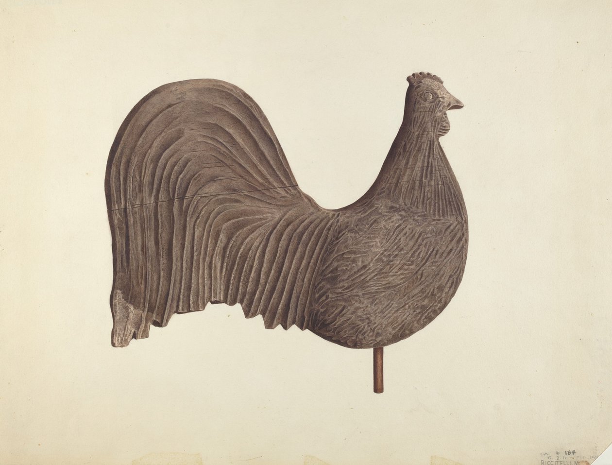 Rooster Weather Vane, sandsynligvis 1940. af Michael Riccitelli
