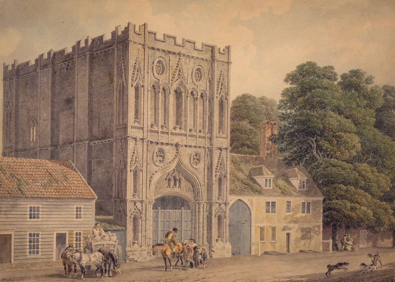 Den vestlige front af Abbey Gate, Bury St. Edmunds, 1788-1801 af Michael Rooker