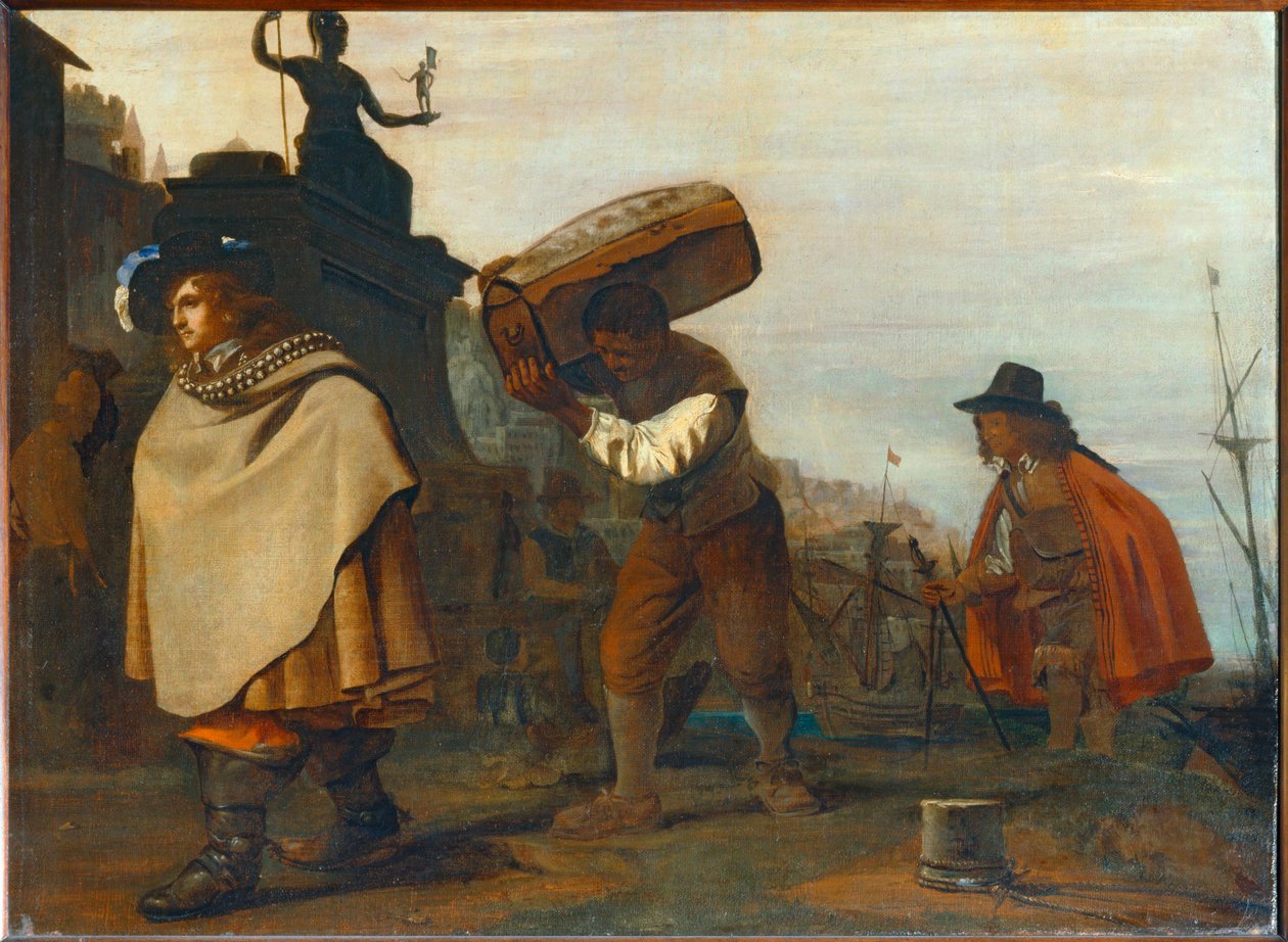 En herre ankommer til en sydlig havn ... af Michael Sweerts