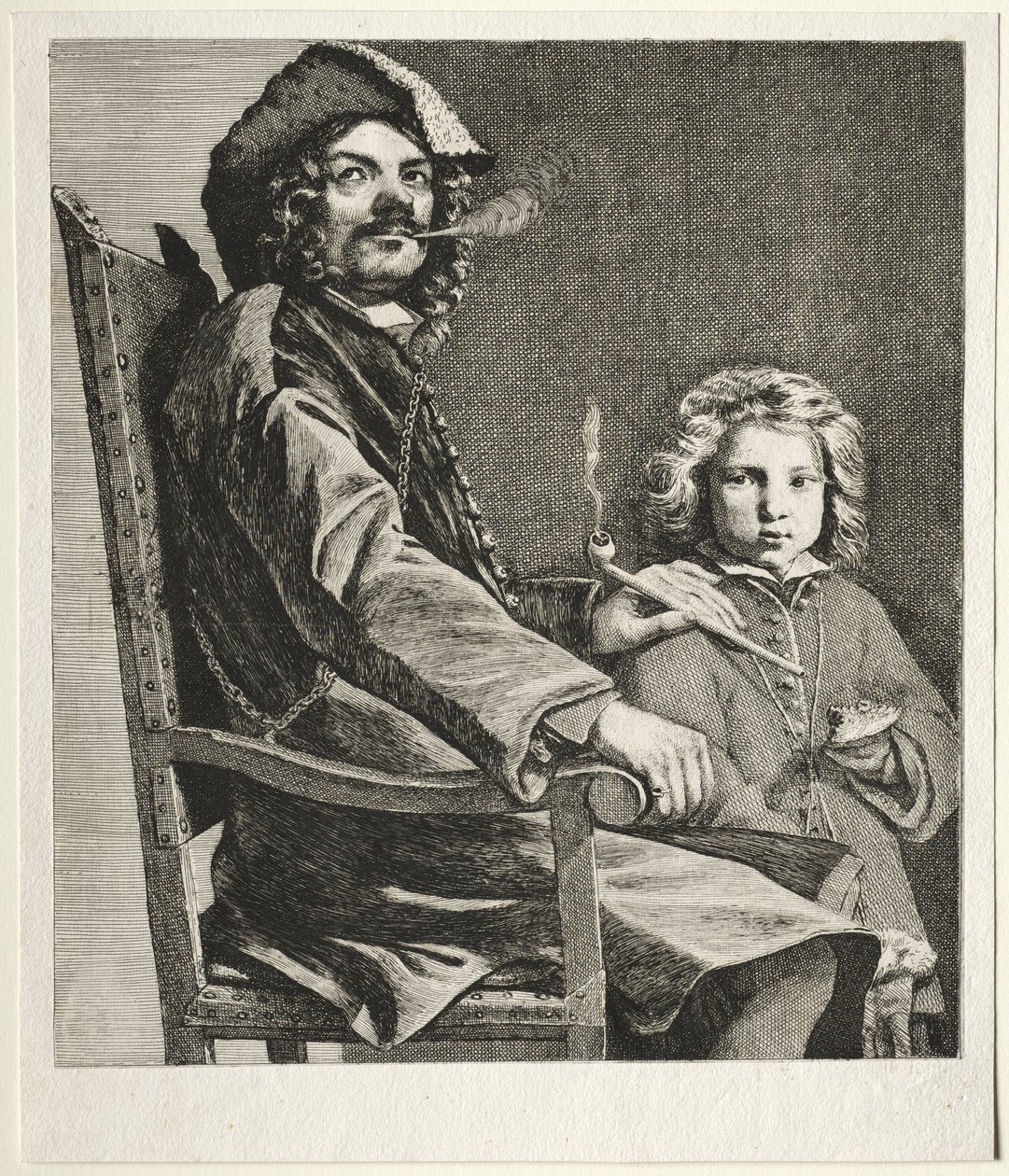 Mand, der ryger en pibe og en lille dreng af Michael Sweerts