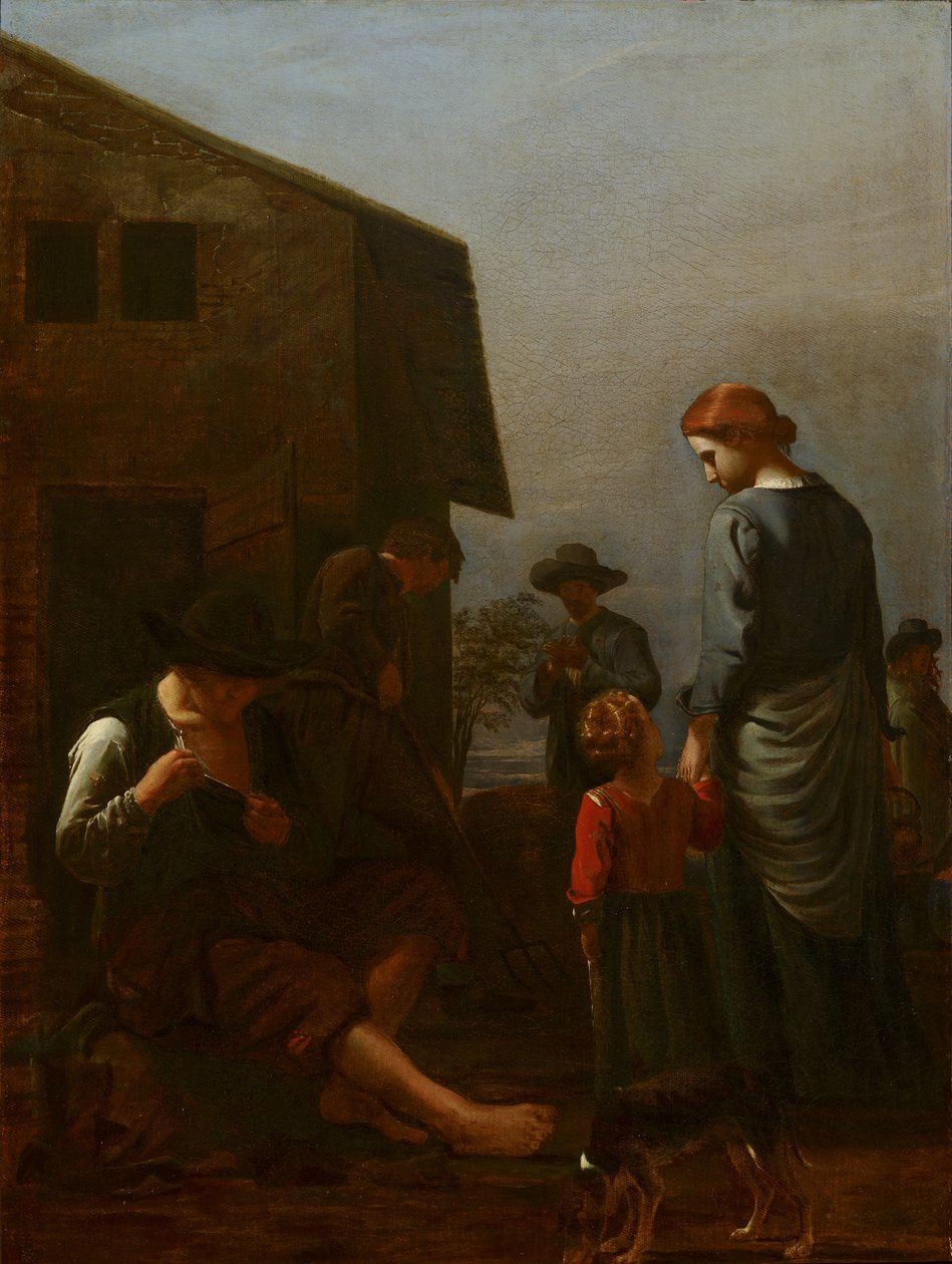 Bondefamilie med mand, der fjerner lopper fra sig selv, 1656-60 af Michael Sweerts