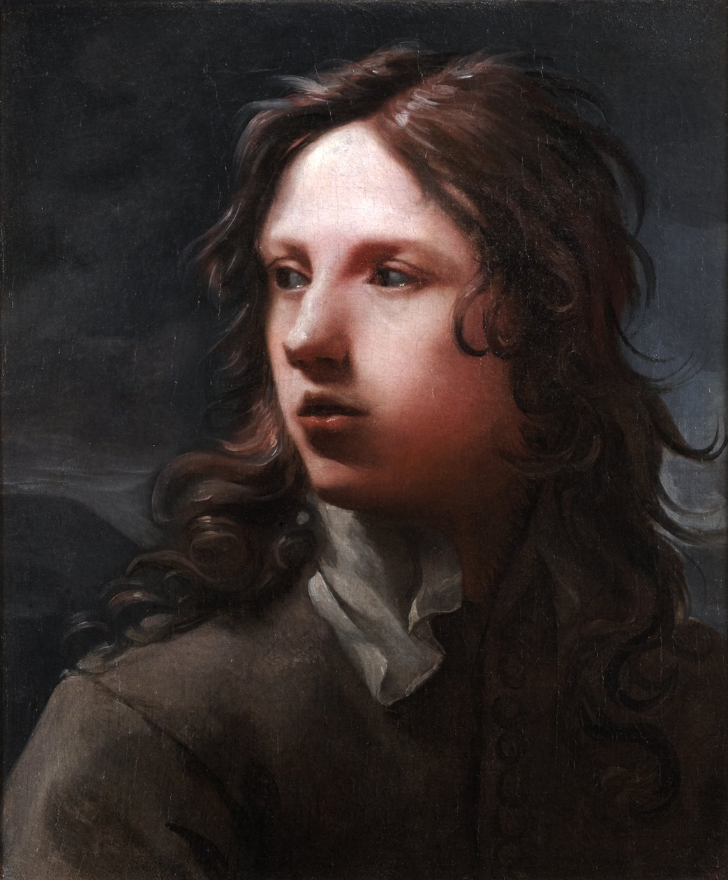 Portræt af en ung mand i en grå jakke af Michael Sweerts